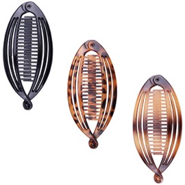 3 Stück Bananenspange Haare, Banana Clip, Bananen Hair Clips, Retro Weibliches Haar Accessoire Haarkamm, Vintage Fischschwanz, Haarklammer Damen, Pferdeschwanz Bananenspangen Haarspangen