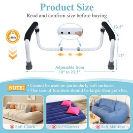 NEAUDE Couch Cane Stand Up Assist Chair Lift Devices for Seniors Elderly Couch Rails Assistance Bed Handles Seat Assist Grab Bar Standing Mobility Aids Equipment Fall Prevention Handicap Seat Lifter