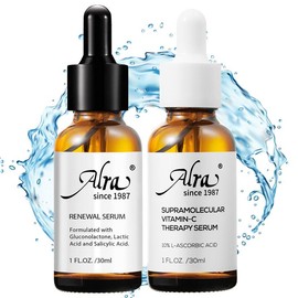Alra Anti-Aging&Glowing Up Face Serum Set - Vegan, 2 in 1 Skin Care Kit for Women Gifts, Even Skin Tone, Glass Glow - Acne, Smooth - Specification: 30ML VITAMIN-C SERUM