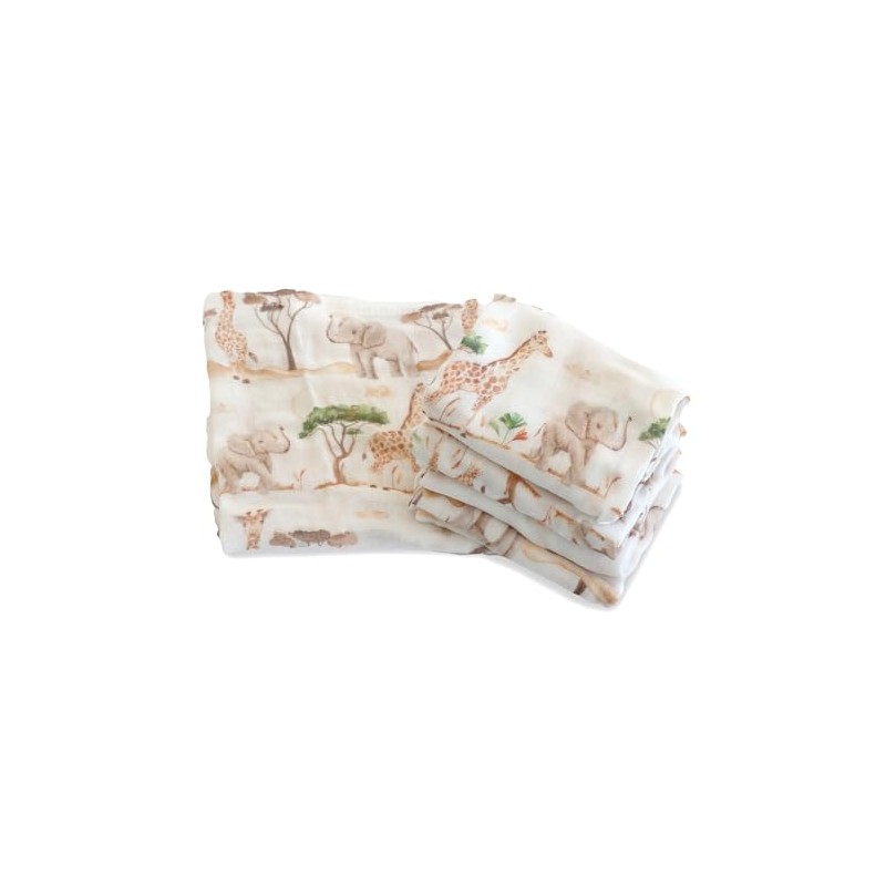 Bubba Blue Bamboo Adventure 6 PK Muslin Wash Cloths