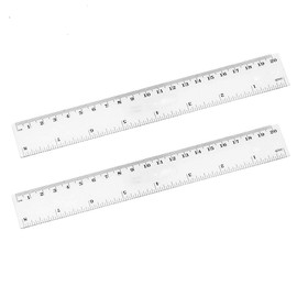 8 inches Plastic Ruler Straight Ruler Plastic Measuring Tool Strong Hard Mathematical Geometry Tool Set (Clear,Pack of 2)