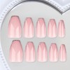 Ceboic Pack of 24 Glue-On Nails Medium Coffin, French Press