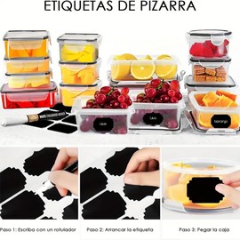 Pro 24-Piece Food Storage Containers Set | Airtight, Leakproof & Stackable BPA-Free Plastic Containers | Freezer/Microwave Safe with Chalkboard Labels