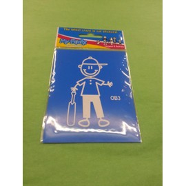 My Family Car Stickers ~ Sticker OLDER BOY ~ WITH CRICKET BAT (OB3)