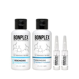 BONPLEX Perfect Bonding Hair Restore Shampoo, Treatment & Ampoule | Bond Strength | Frizz Free, Smooth & Shine| Repair Split Breakage | Damaged Hair Repair Concentrate Trio Kit (2oz + 2 ampoules)