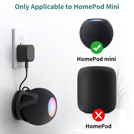 HomeMount Wandhalterung kompatibel mit HomePod Mini - Selbstklebend oder Bohren, Perfektes Kabelmanagement, platzsparende Halterung und Ständer für HomePod Mini (Schwarz - 1 Stück)