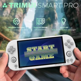 Trimui Smart Pro Handheld Game Console, Retro Hand Held Video Gaming Consoles with 64G/256G TF Card, 5 inch Screen Portable - White 64GB
