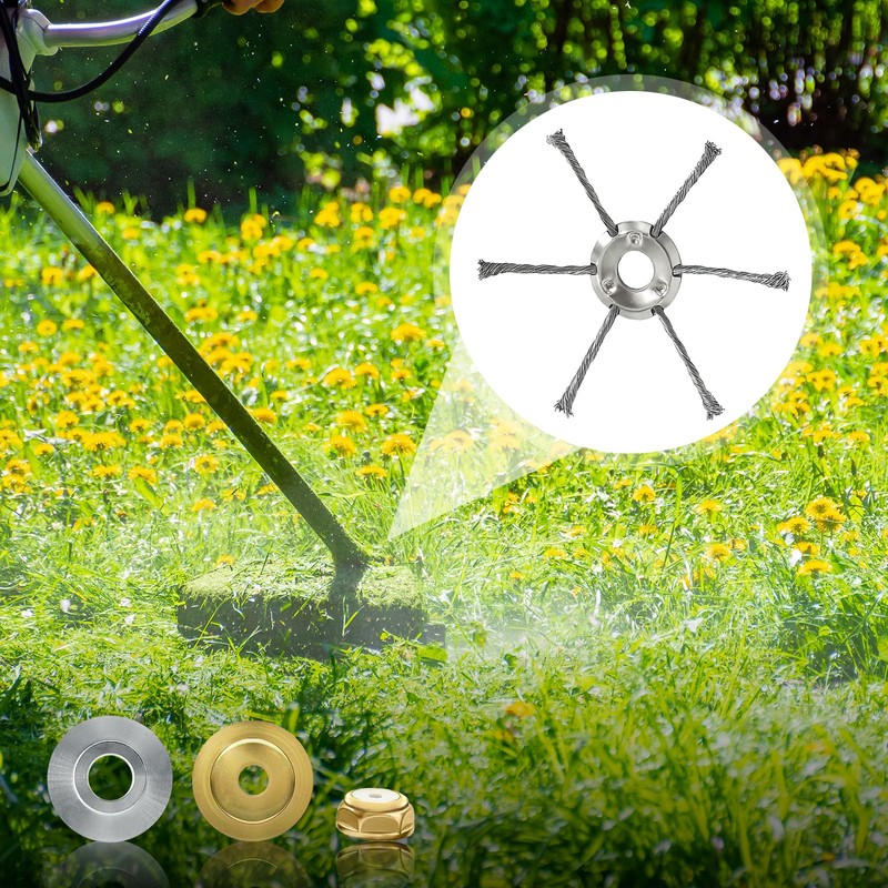 CHIHOLEN Grass Petrol Strimmer Head, 7 inchs Universal Solid Steel