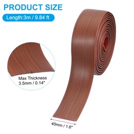 PATIKIL Self Adhesive Floor Transition Strip 10 ft x 1.6" Vinyl Flat Divider Flooring for Joining Floor Gaps Carpet Transition Floor Tiles, Walnut