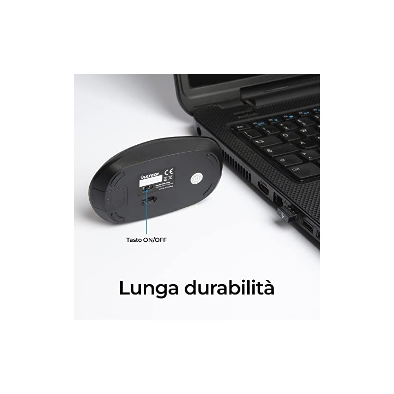 Vultech MW-08 Optische Wireless Maus 1600 DPI Kabellos, 2,4 GHz