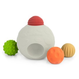 Miniland ECO Big Sensory Ball with 5 Multicolored Balls of Natural Rubber for Soft Teething. Easy to Grip with Different Textures for Children's Multi-Sensory Stimulation and Skill Development