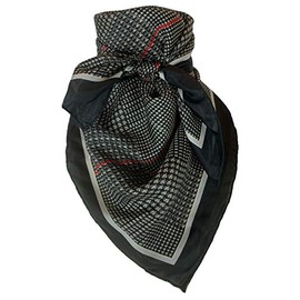 Wyoming Traders Black Plaid Silk Scarf Black