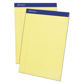 Ampad 20215 Mead Legal Ruled Pad, 8 1/2 x 11, Canary, 50 Sheets, 4 Pads/Pack