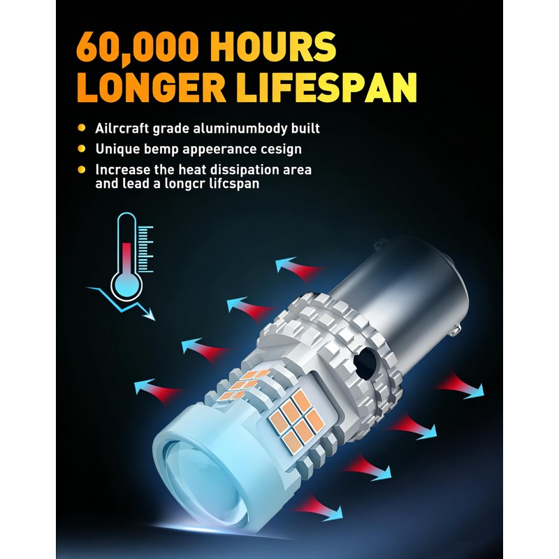 OXILAM BA15S 1156 LED Turn Signal Light Bulb CANBUS Error