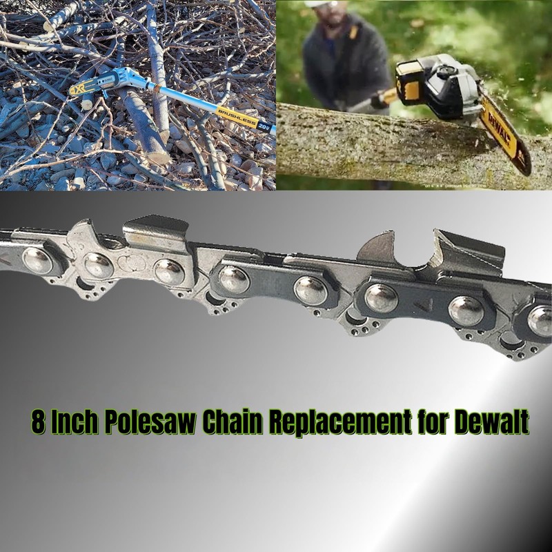 (2PK) 8 Inch Pole Saw Chain Compatible with Dewalt DCPS620B
