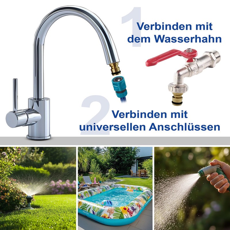 Rosenstein & Söhne Hose Connector: Set of 2 Tap Hose