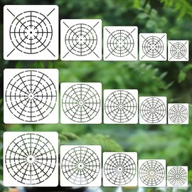 15 Pieces Mandala Dot Painting Tool Stencils Set, 8/12/16 Segment 3/4/5/6/8 Inches Reusable Mandala Stencil Template for Rock Wood Canvas DIY Painting Art Projects
