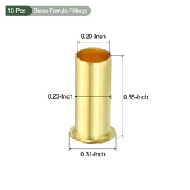 YOKIVE 10 Pcs Brass Ferrule Fittings, Compression Sleeves Ferrule Ring Assortment Kits, Great for Air Water Tubes (Brass Tone, 6mm OD)
