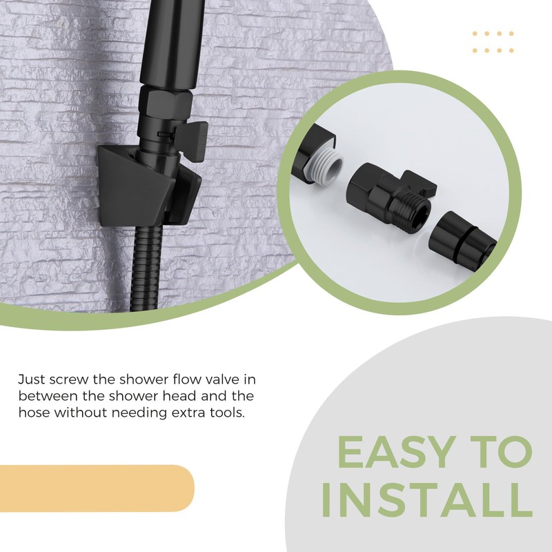 Aomasi Shower Shut off Valve Matte Black, Brass Bathroom Water