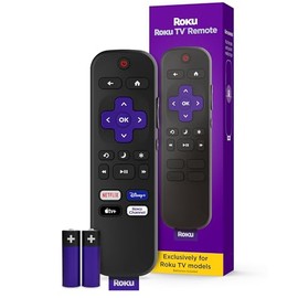Control remoto Roku TV (Producto oficial del fabricante) - Configuración simple y accesos directos de aplicaciones preestablecidos - Control remoto de