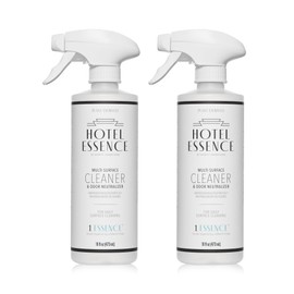 Hotel Essence Cleaner: Plant-Based Multi-Surface Cleaner & Odor Neutralizer, 16 oz, Leather, Cardamom, Lemon, Sandalwood, Cedarwood, Cinnamon, Vetiver, Amber, Musk, Iris, 16 Fl Oz (2)