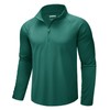 CRYSULLY Men's 1 4 Zip Running Shirts Pullover Long Sleeve