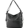 modamoda de - T189 Italian Women's Backpack Bag 2-in-1 Leather,