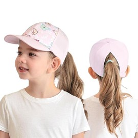 3-8 Years Children's Baseball Cap with Ponytail for Girls Boys Golf Visor Hat Baseball Cap Sun Visor Hat UV Protection Peaked Cap Summer Hat Junior Summer Hat Tennis Cap Sun Hat Visor UPF 50+,
