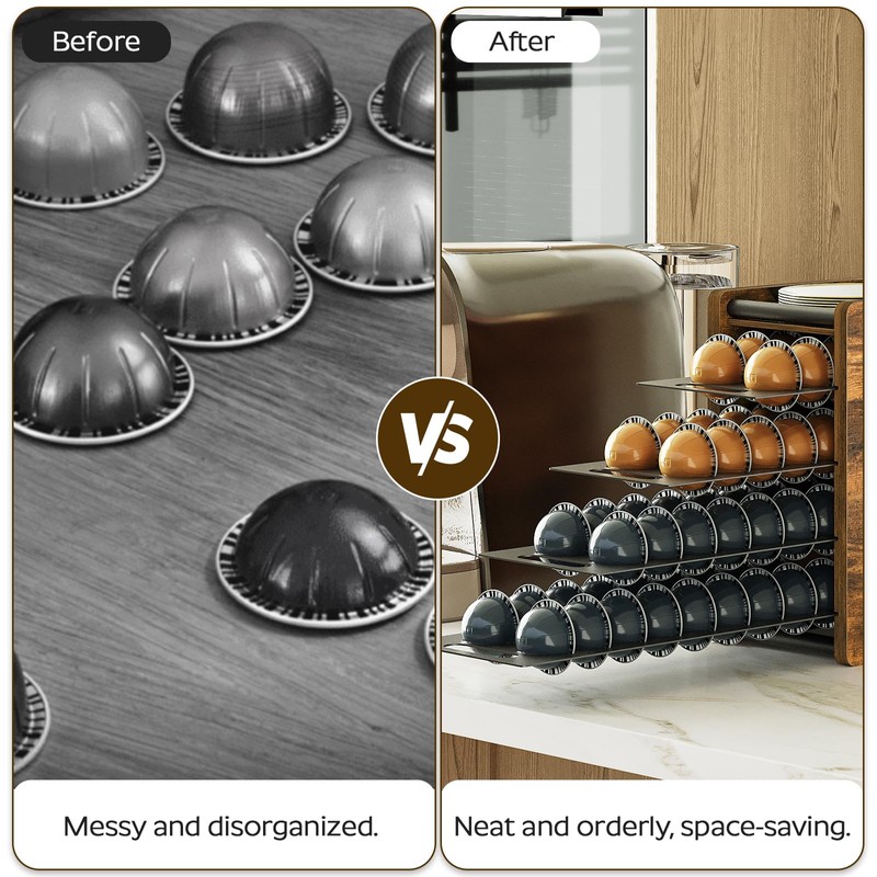 YATINEY Coffee Pod Drawer Holder, 72 Pods Large Capacity, 4
