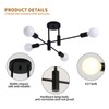 Ganeed Black Sputnik Chandelier, Industrial Semi Flush Mount Ceiling Light,