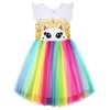 PrinceSasa Infant Summer Party Wedding Unicorn Rainbow Dresses Girls Outfit,6PDPAT51,5-6