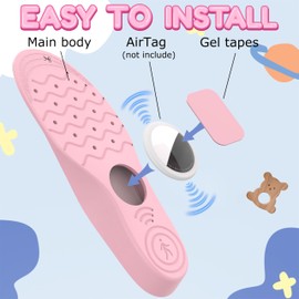 Sifemp Insoles for Airtag Hidden Holder, Tracker Devise Case for Kids, Comfortable Inserts for Shoes，Pink Rainbow (Pink, 135-150mm Kid 6.5-Kid 8)