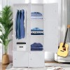 4-Tier Closet Storage Cabinet - White, 8-Cube, Hanging Rod &