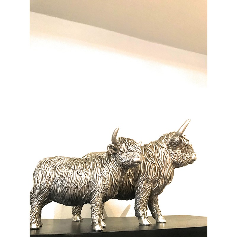 Reflections By Leonardo Highland Cow, 12 cm, Silver