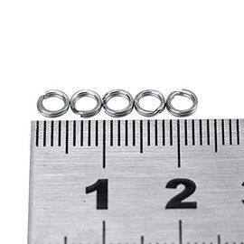 Split Rings Kit Fishing Small Split Rings 50 Pieces/100 Pieces 7 Sizes Stainless Steel Fishing Tackle Bait Double Circle Split Ring Connector (4#-100 Pieces Split Rings)