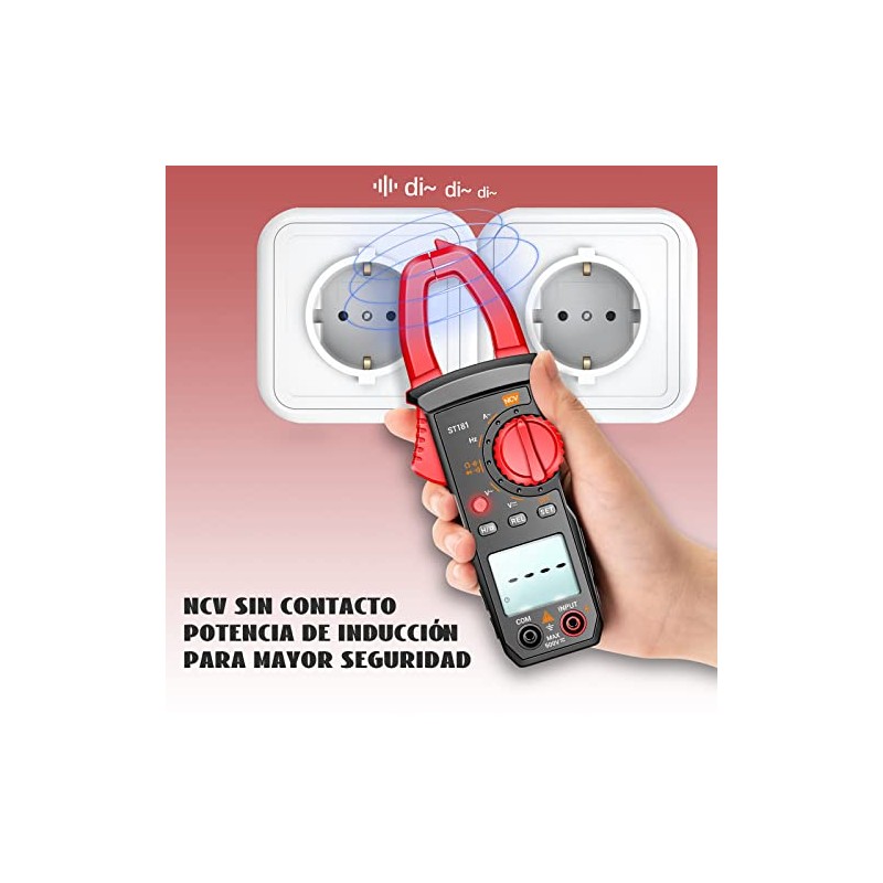 Multimetro Digital de Gancho,Pinza Voltimetro Amperimetro de 4000 Unidades