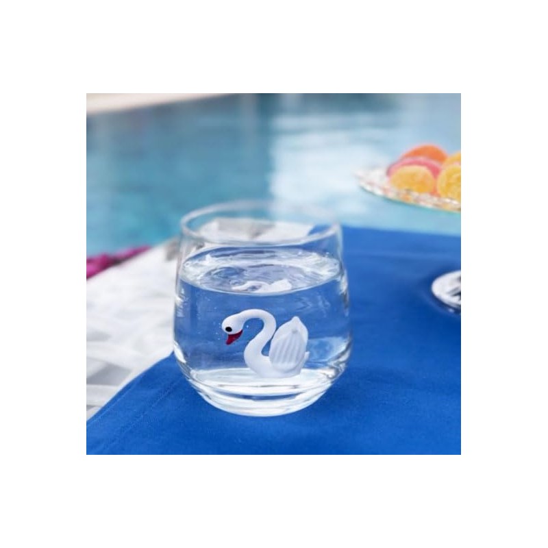 HeguSun Drinking Glass With Figurine Inside, Handmade Murano Glass Figures