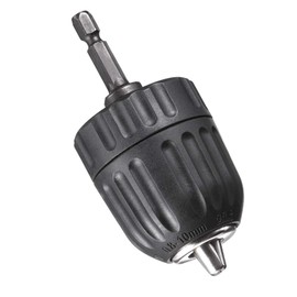 TOP-VIGOR 0.8-10mm Keyless Drill Chuck, 1/4 Inch Hex Shank Adapter, 3/8-24UNF Mount Thread Impact Chuck Converter for Impact Driver Cordless Drill, Electric Hand Drill, Percussion Drilling etc