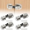 4PCS Hidden Cabinet Hinges, No Pre-Drilled Soft Close Cabinet Hinges,
