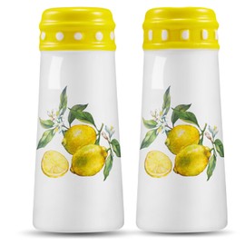 Lemon Salt And Pepper Shakers - Lemon Kitchen Decor and Accessories, Farmhouse Cute Salt Pepper Shaker Set Lemon Decor for Kitchen, Large Seasoning Shakers - Lime Collectable Lemon Mothers Day Gifts