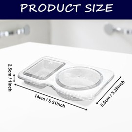 20Pcs Double Compartment Condiment Container,Snack Containers with Lids Multipurpose Snack Containers,Plastic Clear 2 Compartment for Take-out Sauces, Meal Prep, Salad Dressing, Dipping Sauce