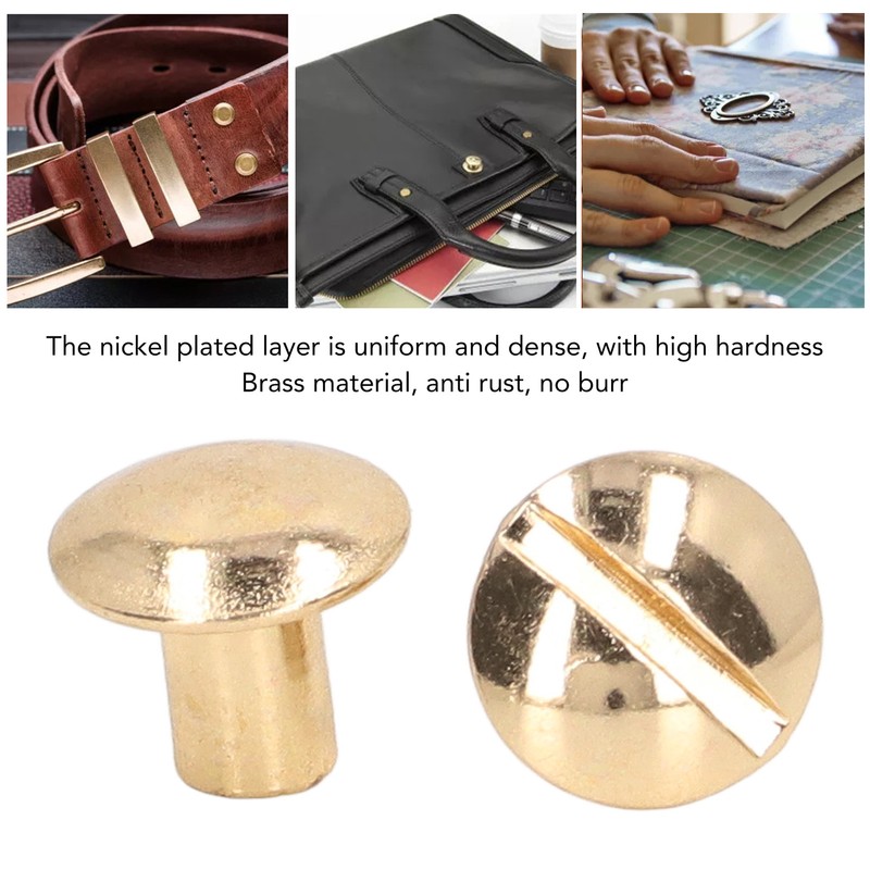 200 Sets Book Binding Screw Uniform Coating Curved Surfaces Brass