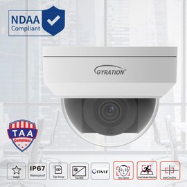 GYRATION TAA Compliant 4MP Outdoor Camera Starlight Technology IP67 Waterproof Network IP Camera PoE Made in Taiwan NDAA Compliant (Dome)