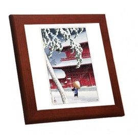 川瀬 Hualong Water "Lawn 増上寺" Tree Framed Photo Tiles * Japanese Masterpiece Series)