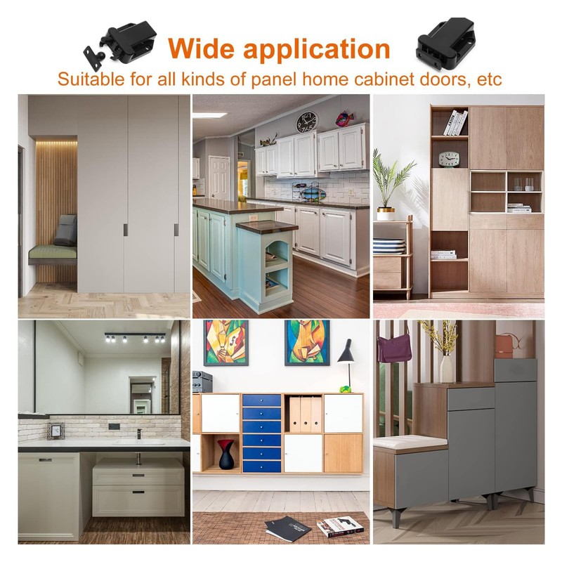 6 Pcs Touch Release Catch Latch Cupboard, Push to Open