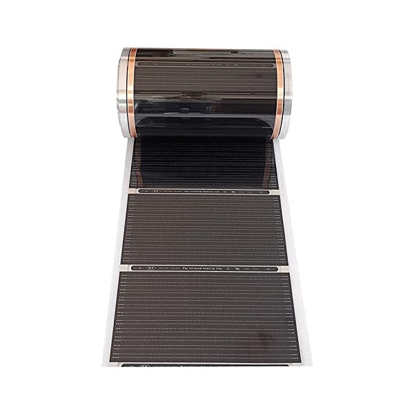 1 x 50 cm width all sizes 400 W/m2 infrared carbon AC220 V underfloor heating film, low electric warm mat (colour: 50 cm x 4 m)