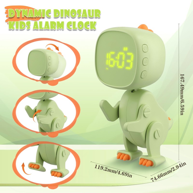 Children's Alarm Clock with 3 Alarm Indicators - Digital Alarm