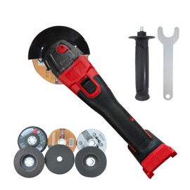 JOJOCY Cordless Angle Grinder for Milwaukee 18V Battery, 5" Brushless Grinder, 3 Speed Settings, Includes 6 Cutting Discs & Case 550W (Bare Tool)