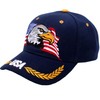 USA-Flag Eagles-Hat American Baseball-Cap Embroidered Navy