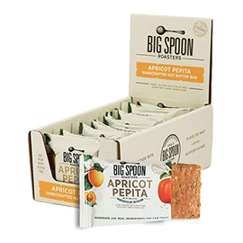 Big Spoon Roasters Apricot Pepita Nut Butter Bars - Low Carb, High Protein Bars with Non-GMO Pea Protein - Energy Bars with Peanut & Pepita Nut Butters - Gluten-free, Soy-free Protein Bars - 12-Count